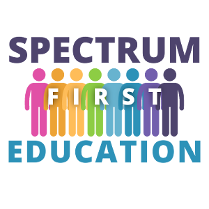 Spectrum First Education Logo featuring stylised figures in various colours with the text "Spectrum First Education".